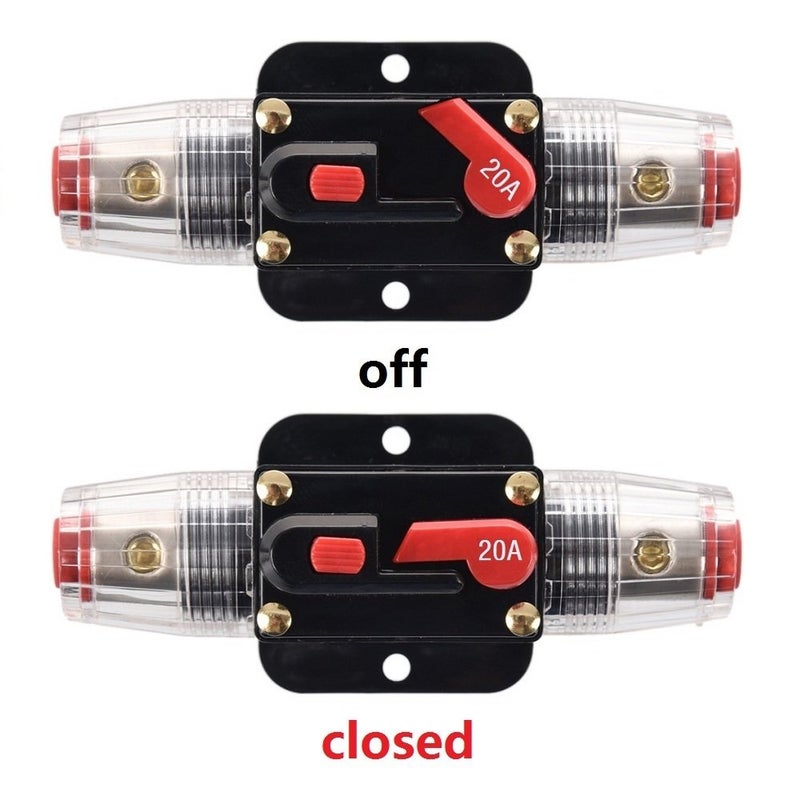 ANJOSHI Circuit Breaker 20A 20-300amp Reset Fuse Holder Inline Fuse for Car Audio and Amps Overload Protection 12V-24V DC Replace Fuses - Image 4
